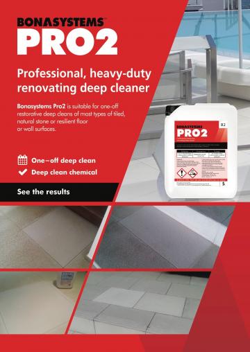 Pro2 : A professional post construction deep cleaner, used as a deep clean and post construction detergent.  It should only be used by trained staff. It is miscible in pool water therefore there is no need to worry about the pH of pool water if any solution mistakenly enters the pool during cleaning if poolside.